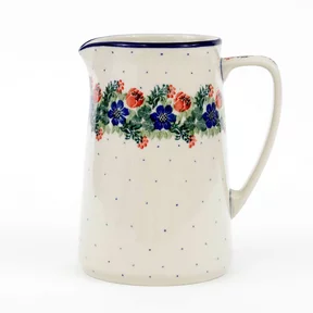Dzbanek ceramiczny G46 1,3l <br> 1535X Czerwony wianuszek